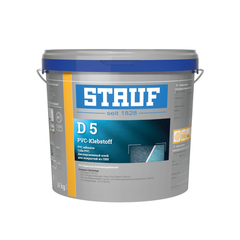 Pegamento para piso vinílico STAUF D5 Adhesivo profesional para piso vinílico STAUF D5 para instalación de revestimientos PVC